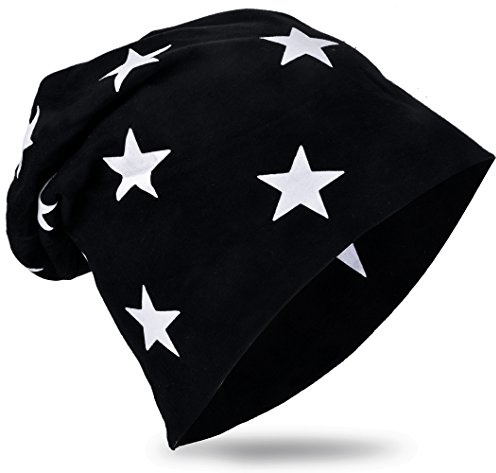 Miobo Jersey Slouch Beanie Long Mütze Unisex Stern Baumwolle Baby Kinder Damen Herren Klein Stern