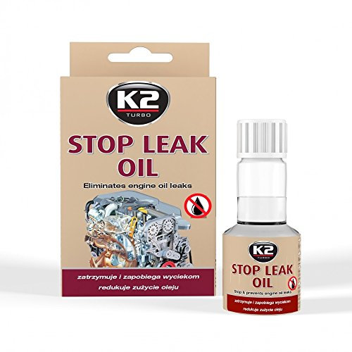 K2 Tapafugas de Aceite - Sellador de Fugas de Aceite, Cajas de Cambios, Transmisiones y Sistemas Hidráulicos - Antifuga T377 Stop Leak Oil 50 ml