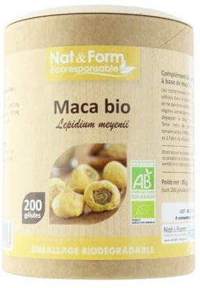 Nat&form maca du pérou bio écoresponsable 200 gélules