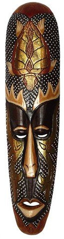 Wogeka Masque doré 50 cm tortue Schildi en bois fait main animal africain Maske26