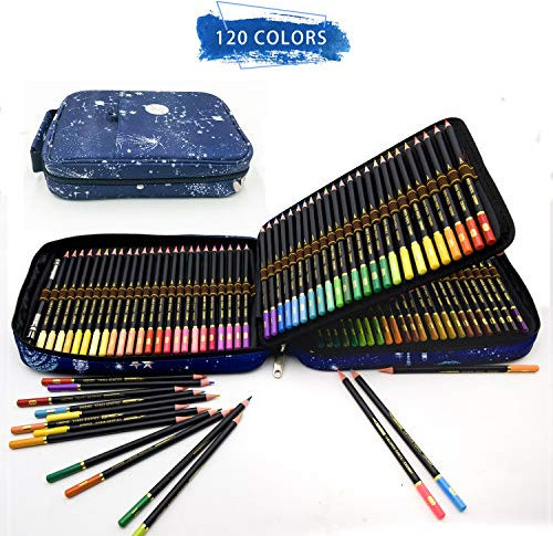 ZZONEART 120 Buntstifte Set mit Premium Zipper federtasche,Professionelles farbstift Zeichnen-Set für Erwachsene und Kinder,perfekt für Malbücher und schulbedarf künstlerbedarf