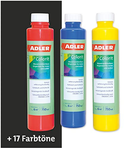 ADLER Colorit-AF 510 Abtönfarbe Volltonfarbe 750ml OX-Schwarz Wandfarbe