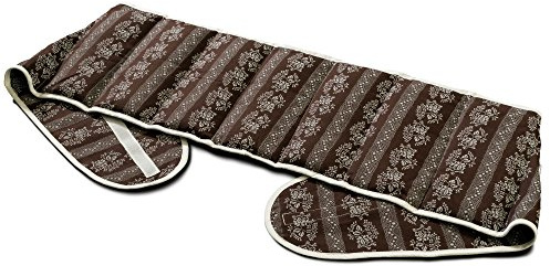 Kirschkernkissen 7-Kammer mit Gürtel & Klettverschluss - Länge ca. 135cm - Blumen-braun - Wärmekissen XXL Körnerkissen