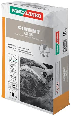 Parexlanko, Ciment Gris, Ciment pour scellements, joints et enduits, 10kg