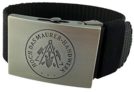 GravurManufakturBerlin Hosengürtel mit Handwerk und Zunftzeichen Ledergürtel Nylongürtel 4 cm breit Einheitslänge kürzbar