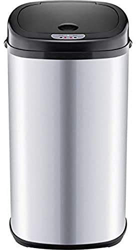 Poubelle Inoxydable Acier sans Contact Poussière, Capacité 42 L, Noir (42001841)
