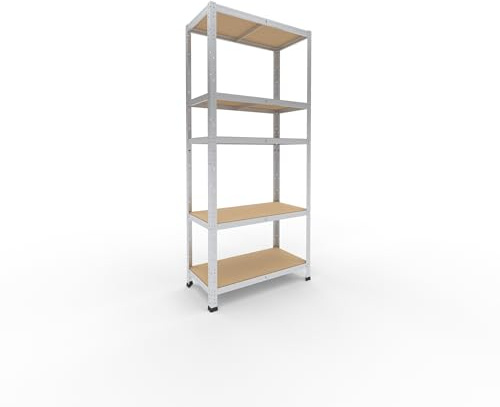 shelfplaza® 180x80x40cm Home Étagère Charge Lourde galvanisé/Etagere Metallique 5 Niveaux / 175kg capacité Charge/Etagere en Metal, étagères de Rangement & Etagere Rangement Garage Acier