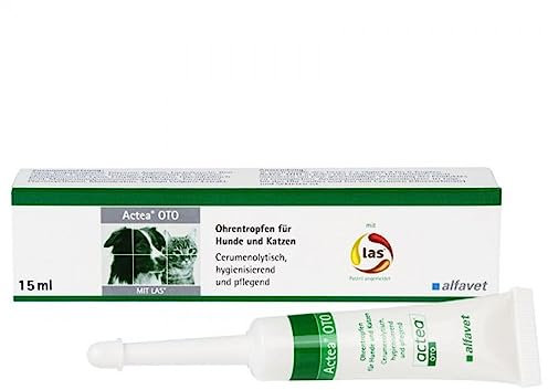 Alfavet Actea OTO, zur Pflege und Reinigung des äußeren Gehörgangs von Hund und Katze, Ohrentropfen Emulsion 15ml