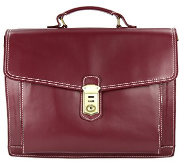 Belli Design Bag D italienische Leder Businesstasche Arbeitstasche Messenger Aktentasche Lehrertasche Laptoptasche Unisex in bordeaux - 40x30x12 cm (B x H x T)