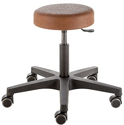 Rollhocker comfort 4401, Sitzhöhe ca. 46 - 59 cm, Rundsitz Ø 33 cm, Einhebel-Auslösemechanik, stufenlose Höhenverstellung, Kunststoff-Fußkreuz, Universal-Doppelrollen Ø 50mm, Rollen/Bodengleiter:weiche Radbandage, Polsterdekor:Dekor rodeo