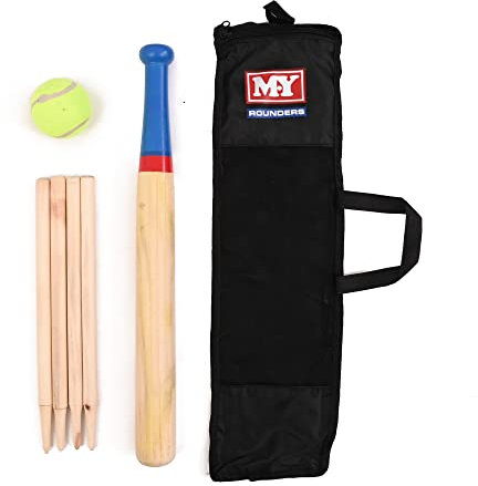 M.Y Deluxe 6 Piece Wooden Rounders Set & Carry Bag Outdoor Games