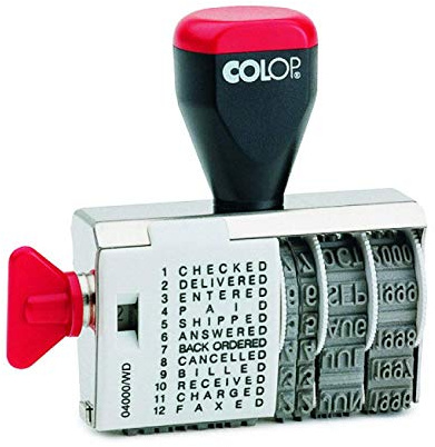 Colop 04000/WD Dial-A-Phrase Datums- und Wortstempel (englische Sprache)