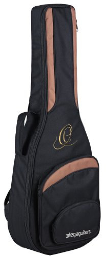 Ortega Guitars Pro Series Bag - 1/2 Klassische Gitarren Tasche - Höhe 88,27 cm - Breite 32,7 cm - Breiter Halsgurt - Schultergurte - Nylon, Schwarz (ONB12)