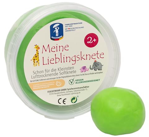 Feuchtmann MEINE LIEBLINGSKNETE Edu Edition Grün | 500g Kinderknete Einzeldose | glutenfreie Spielknete vegan | lufttrocknende ungiftige Knete