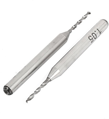 sourcing map 10, 05 mm Tipp Spiral Flute Wolframcarbid Micro Leiterplatte Bohrer de