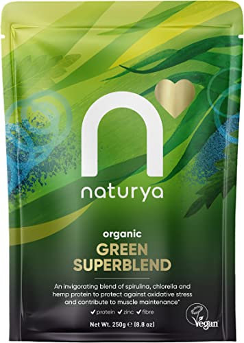 Naturya | Organic Green Superfood Powder Blend 250g | Alkaline, Vegan, Gluten-Free Superfood Powder