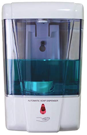 Naiver Automatic Soap Dispenser - Touchless Sensor Soap Pump,Wall-Mounted Hand Sanitizer Dispenser, Battery Operated for Hospital Offices Bathroom Hotel Commercial,Ultra-Large Capacity (600ml) White