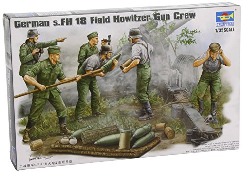 Trumpeter 00425 Modellbausatz German Field Howitzer Gun Crew on firing