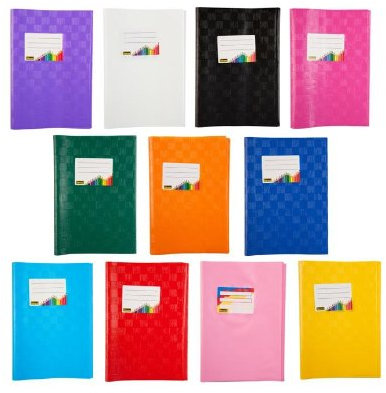 11 Heftumschläge/Hefthüllen DIN A5 / Baststruktur / 11 Farben
