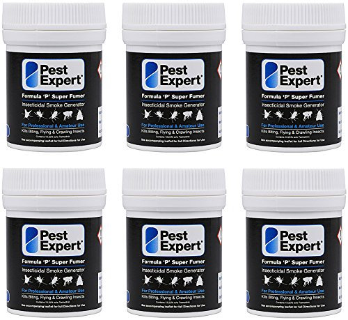 Pest Expert Super Fumer Clothes Moth Killer Smoke Bomb 6 x 11g - Formula 'P' Moth Fumigator (HSE approved and tested – professional strength product)