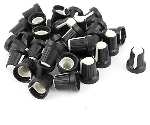 sourcing map 35Stk Gesicht Potentiometer Knopf Kappe weiß de | Für 6mm Rändel Schaft, 6mm