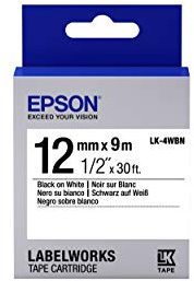Epson lk-4wbn - Kassetten für Etikettendrucker (Schwarz auf Weiß, LabelWorks LW-1000P LabelWorks LW-300 LabelWorks LW-400 LW-400VP LabelWorks LW-600P, Leuchtmittel)