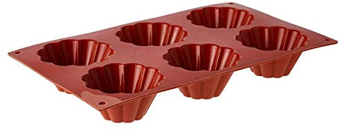 silikomart | SF034 Silikonform für BRIOCHETTE Monoportionen, antihaftbeschichtet, 6 Monoportionen, Packung mit 1 Kuchenform, Ø 79 h 37 mm, Made in Italy
