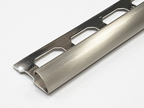 5 Stück á. 3m = 15 lfdm.Edelstahlschiene V2A gebürstet 10mm Viertelkreis Fliesenprofil