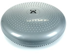 CanDo Inflatable Balance Disc for Balance Training, Proprioception, Strengthening Lower Extremities, Posture, Back Pain, Stress Relief, Restlessness and Anxiety. Silver, 14” Diameter