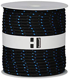 Hummelt® SilverLine-Rope Flechtleine Polypropylenseil 6mm 50m schwarz/blau auf Rolle