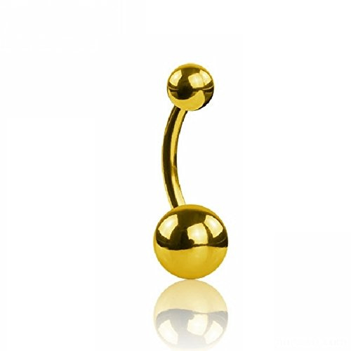 eeddoo Bauchnabel-Piercing Banane Gold Edelstahl