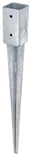 Alberts 211271 Einschlag-Bodenhülse | für Vierkantholzpfosten | feuerverzinkt | 71 x 71 mm | Gesamtlänge 750 mm