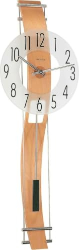 Hermle 70644-382200 Pendelwanduhr mit gefrostetem Glaszifferblatt, Buche