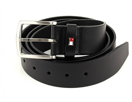 Tommy Hilfiger Herren Gürtel New Denton Belt 4,0 cm Ledergürtel, Schwarz (Black), 105 cm