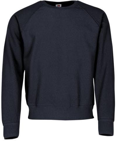 Fruit of the Loom Men Raglan Classic Sweater, Blue (Deep Blue (Navy)), Small