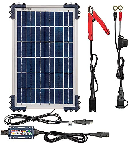OptiMate Solar Duo 10W 12V Solar Battery Charger & Maintainer for Lead-Acid & LiFePO4 Batteries, Motorcycle & Powersport, Smart Controller Included, Day/Night Monitoring