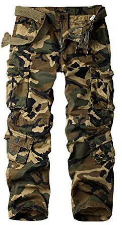 Jessie Kidden Men's Combat Camo Cargo Trousers Camouflage Army Military Tactical Work Pants #7533 Camouflage-32