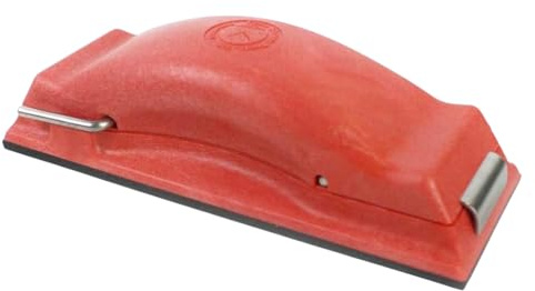 Sanding Block For Wood Or Autobody | Preppin' Weapon Hand Sander Is A Great Tool For Those With Big Hands Or Sore Joints | Sandpaper Won't Rip | Finish Wet Or Dry Sanding Faster | Red