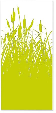 banjado® Magnettafel 37 x 78cm / Magnetwand aus Metall/Magnetpinnwand als Memoboard/Pinnwand Magnettafel Küche, Büro, Kinderzimmer inkl. 4 Magnete & Montageset - Motiv Schilf