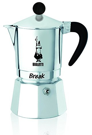 Bialetti 0005903 Break Aluminium Stovetop Coffee Maker (6 Cup) -Black, Silver