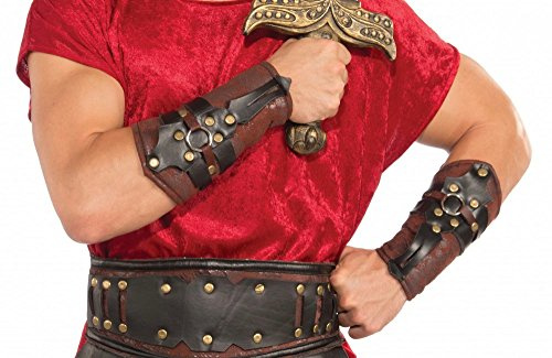 Braune Armstulpen in Leder-Optik für Römer Gladiator Legionär Kostüm LARP