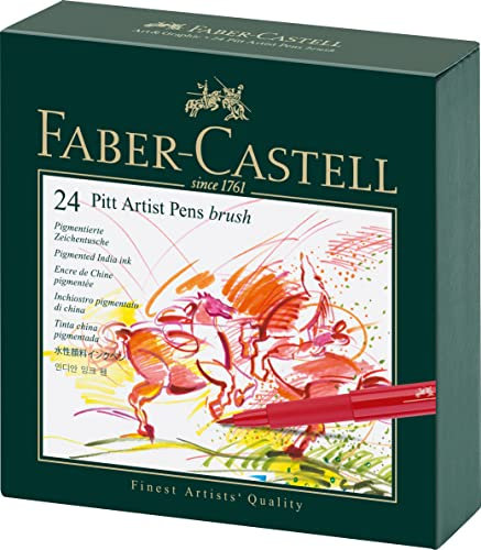 Faber-Castell 167147 - Pitt Artist Pen Geschenkbox, 24 Farben