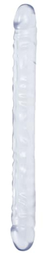 Doc Johnson Crystal Jellies - Double Dong -18 Inch - Double Sided Dildo - Clear