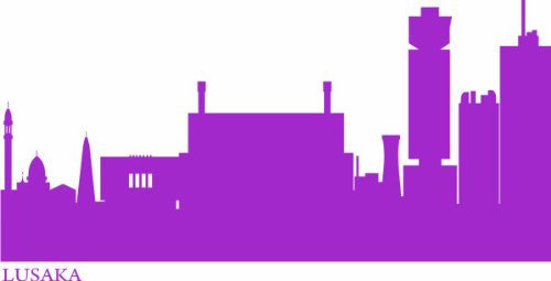 INDIGOS UG - Wandtattoo Wohnzimmer - Wandaufkleber Lusaka (Sambia) 120x32 cm - Flieder e566 Skyline Stadt - Aufkleber Kinderzimmer Schlafzimmer Küche Badezimmer Büro Dekoration