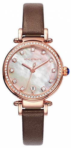 Viceroy Reloj analógico de Cuarzo para Mujer con Correa de Piel 471050-05, Pulsera
