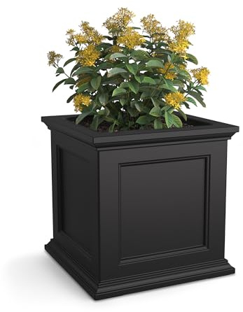 Mayne Fairfield 20in Self-Watering Square Planter, Black