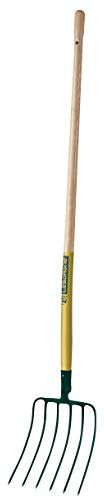 Leborgne, Fourche à Maïs 6 dents Manche Bois Certifié PEFC 100%, Remplacement facile du manche, Emmanchement stable avec fixation par vis, Assemblé en France, Longueur totale 164 cm, Largeur 27 cm