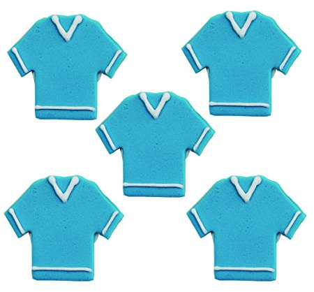 Creative Party SF476B Fondant-Topper, Fußballtrikot, Blau, 5 Stück