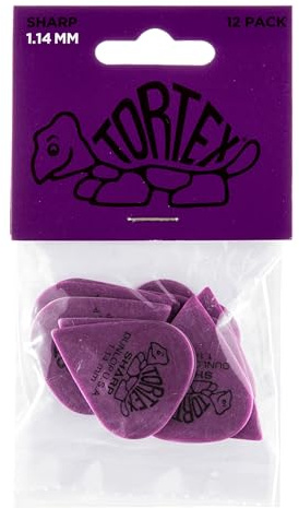 Dunlop médiators Tortex Sharp 114 violet (12 pièces)