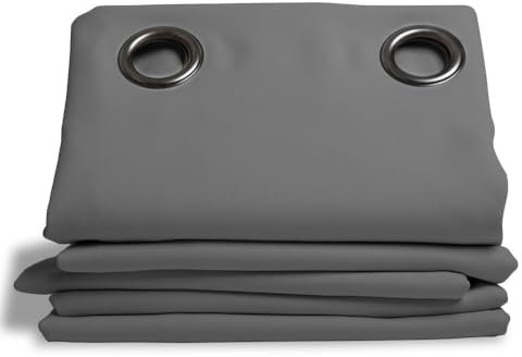 Moondream LumenControl™ Verdunkelungsvorhang | Licht+Sonnenschutz | EU Herstellung | Ösen | Grau MC07 | 140B x 260H cm